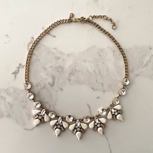 ⭐️J.Crew White/Jewelled Statement Necklace